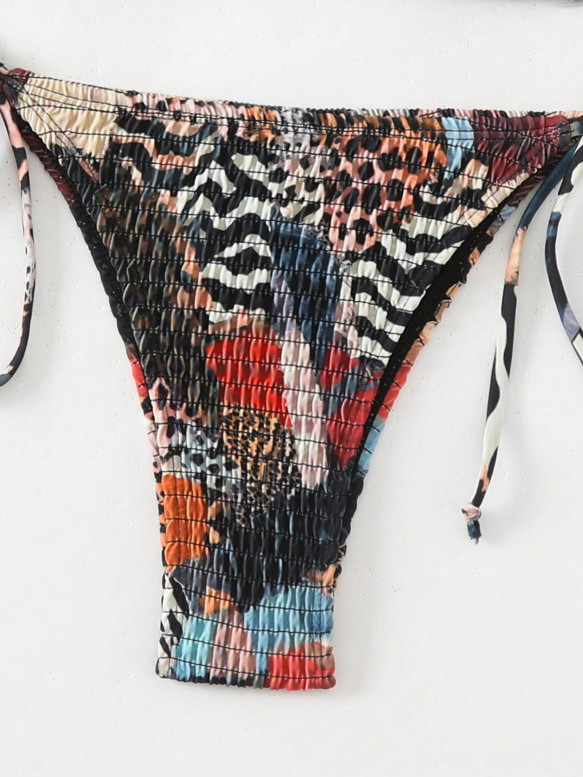 Swim Vcay 2025 Women's Beach Vacation Zebra Print Halter Tie Sexy Bikini Set, Random Print Summer