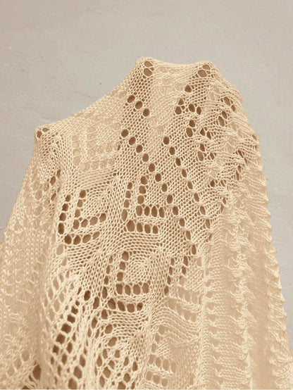 Swim Vcay Plus Size Solid Color Hollow Out Knitted Cover Up Dress For Summer Beach Vacation