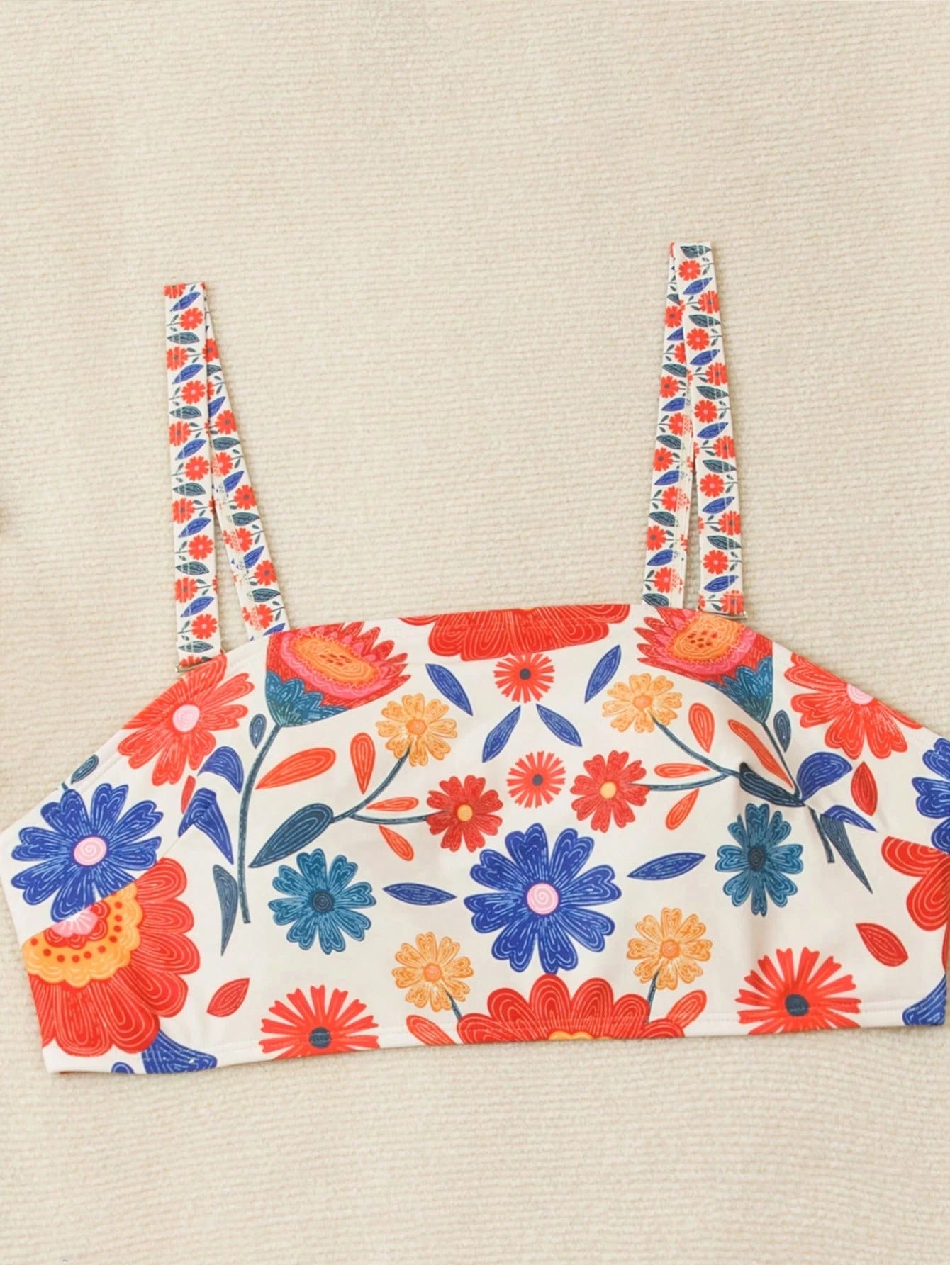 Swim Vcay Plus Size Women 2pcs Printed Bandeau Bikini Set, Vacation & Party Swimwear