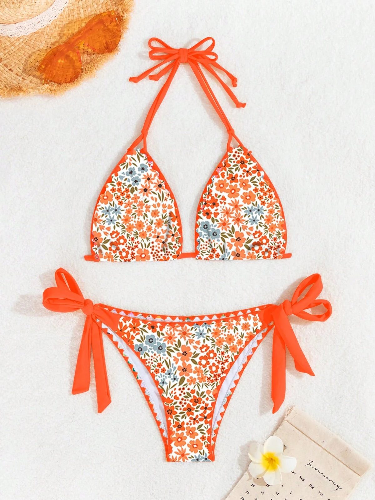 Swim Vcay Women's Fashion Printed Beach Holiday Swimwear Set For Summer Beach Vacation