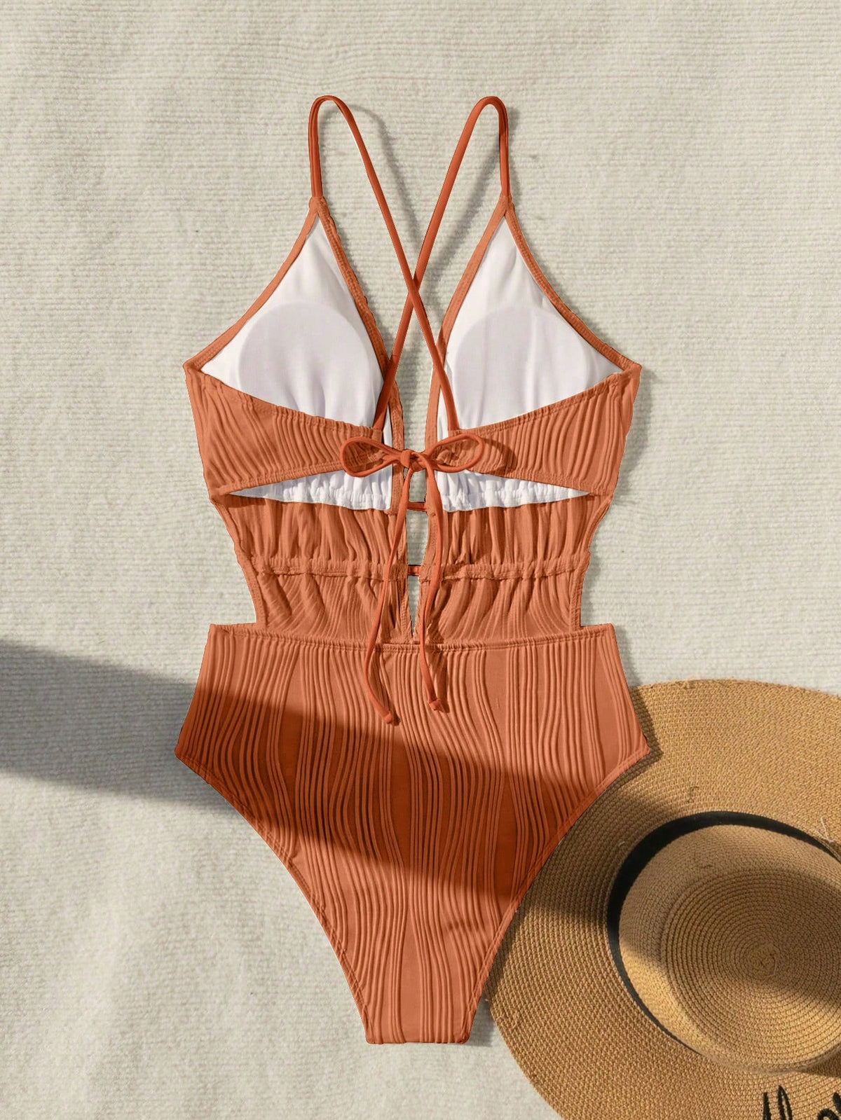 Swim Vcay Women's Solid Color Ruched One-Piece Swimsuit, Suitable For Beach Vacation, Pool Party, Beach Party One Piece Bathing Suit Zestiva Swimsuit