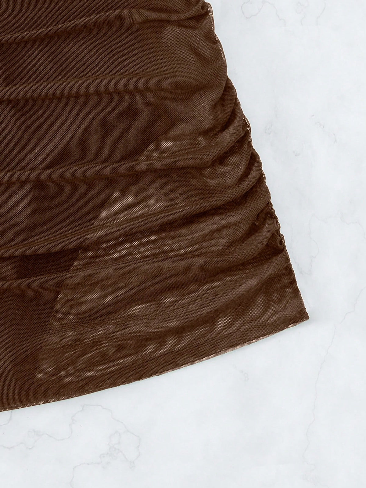 Swim Vcay Women's Solid Color Ruffle Mesh Casual Versatile Skorts Swimwear Bottom Brown Shorts Cover Up Shorts Satin Shorts Two Piece Shorts Brown Skirt
