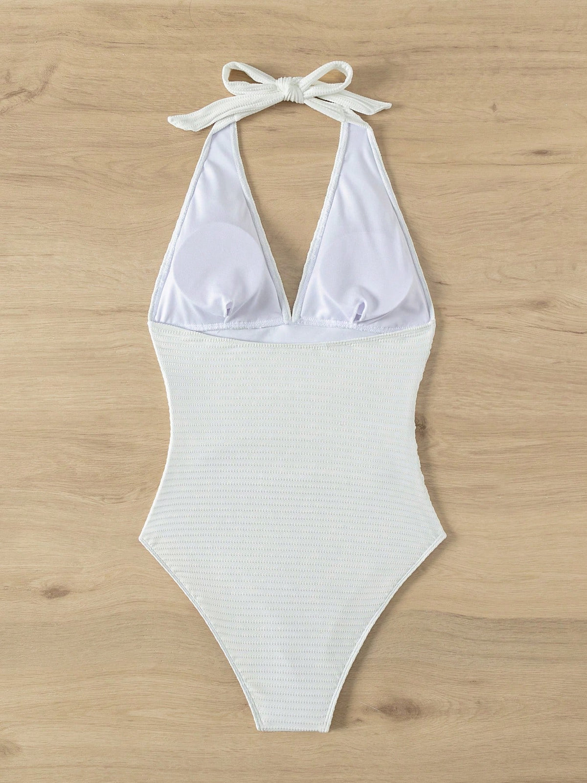 Swim Women's Plunging V-Neck Fitted One-Piece Bikini Swimsuit,Brown & Yellow Zebra Striped Print,White,Summer,Casual,Holiday,Pool Party,Vacation,Holiday
