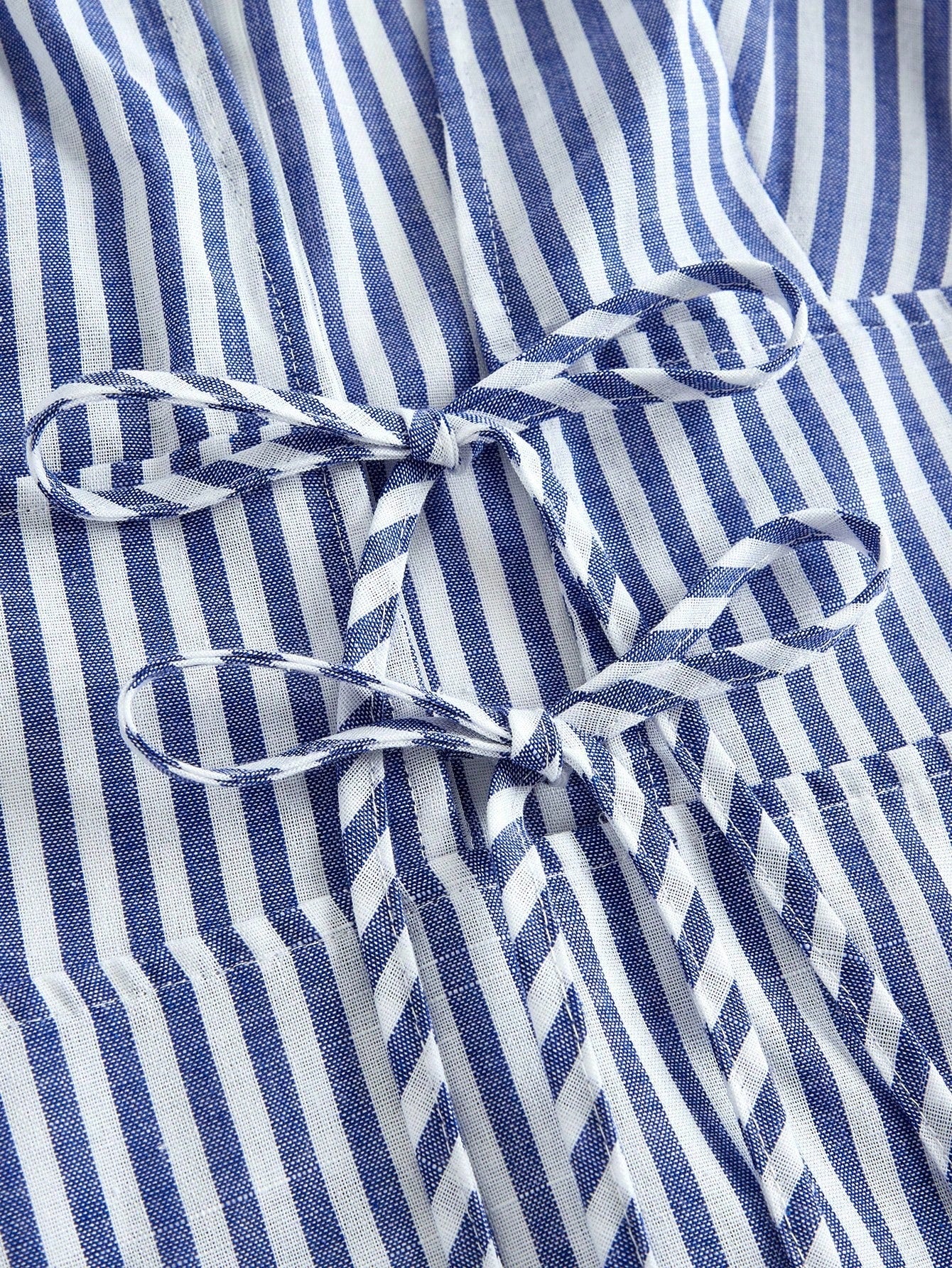 SXY Chic Blue And White Stripe Mini Dress For Women, Deep V Neck Tie Front Lace Up Design, Summer Vacation Beach Outfits, Pencil Hem Tank, Sexy Coastal