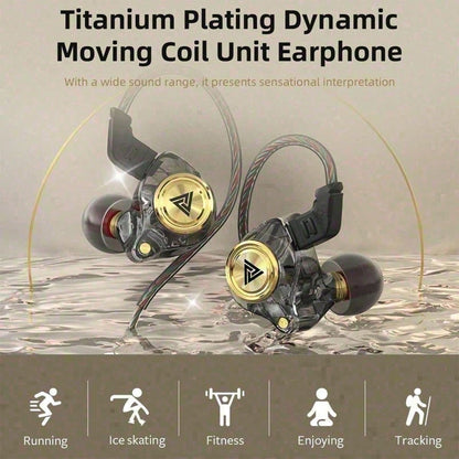 Tangle-Free QKZ AK3 Earphones In Ear Monitor Super Bass Wired Earbuds, Crystal Clear Sound IEM Headphones, High Resolution Noise Canceling Ear Monitors Headphone For Music Sports Calls Spring Gift Ann