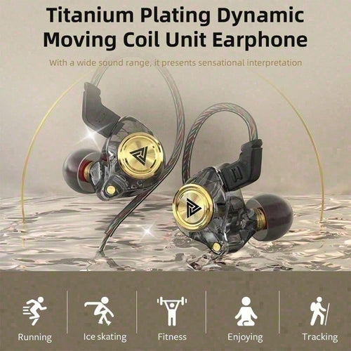 Tangle-Free QKZ AK3 Earphones In Ear Monitor Super Bass Wired Earbuds, Crystal Clear Sound IEM Headphones, High Resolution Noise Canceling Ear Monitors Headphone For Music Sports Calls Spring Gift Ann
