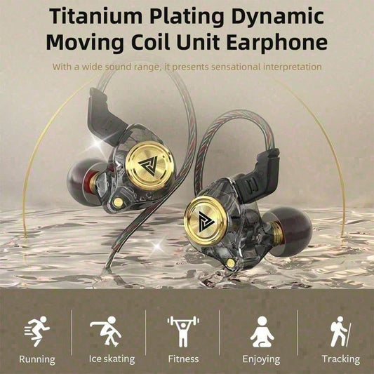 Tangle-Free QKZ AK3 Earphones In Ear Monitor Super Bass Wired Earbuds, Crystal Clear Sound IEM Headphones, High Resolution Noise Canceling Ear Monitors Headphone For Music Sports Calls Spring Gift Ann