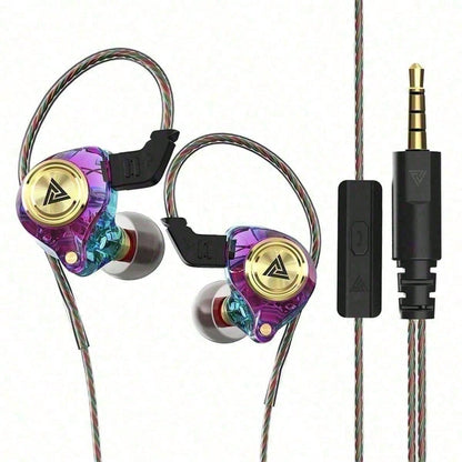 Tangle-Free QKZ AK3 Earphones In Ear Monitor Super Bass Wired Earbuds, Crystal Clear Sound IEM Headphones, High Resolution Noise Canceling Ear Monitors Headphone For Music Sports Calls Spring Gift Ann