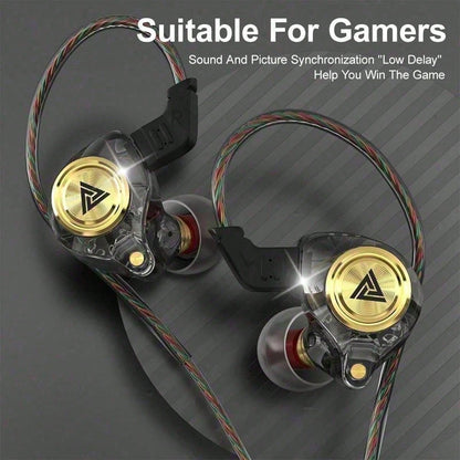 Tangle-Free QKZ AK3 Earphones In Ear Monitor Super Bass Wired Earbuds, Crystal Clear Sound IEM Headphones, High Resolution Noise Canceling Ear Monitors Headphone For Music Sports Calls Spring Gift Ann