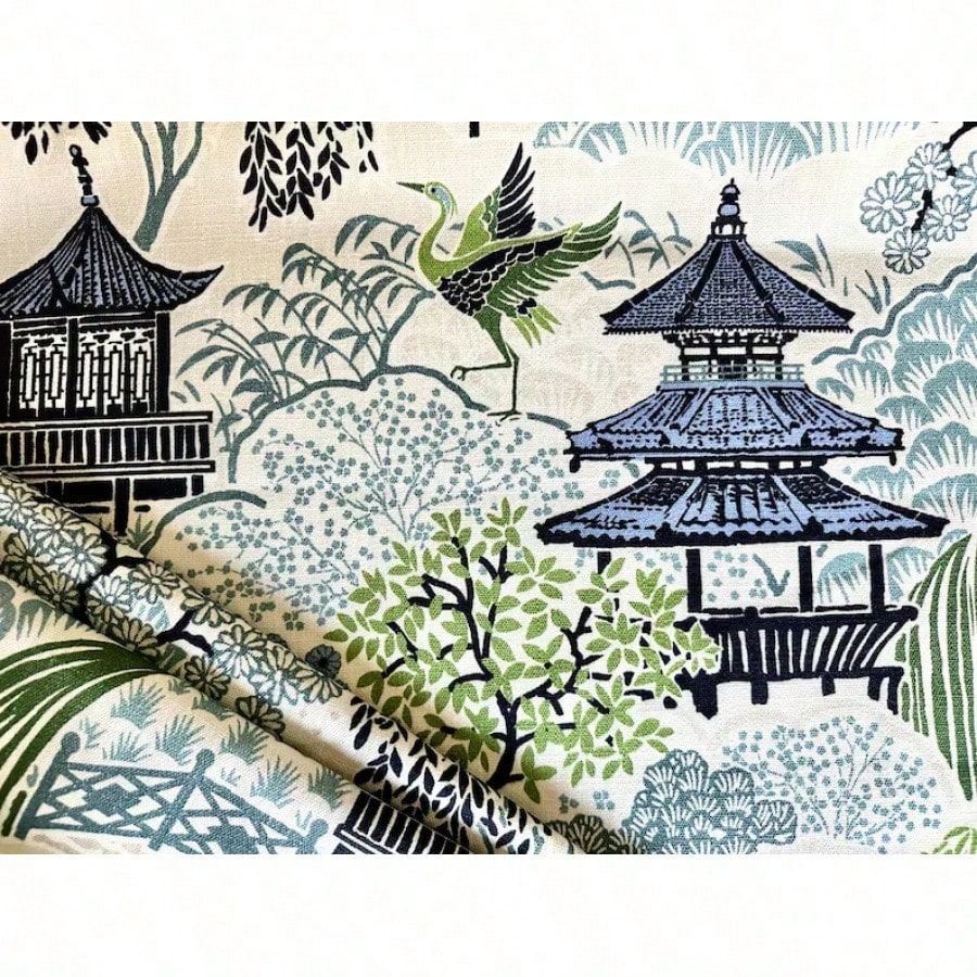Tea House Designer Throw Pillow Cover| Chinoiserie Style Accent Pillow| Asian Print Throw Pillow Cover
