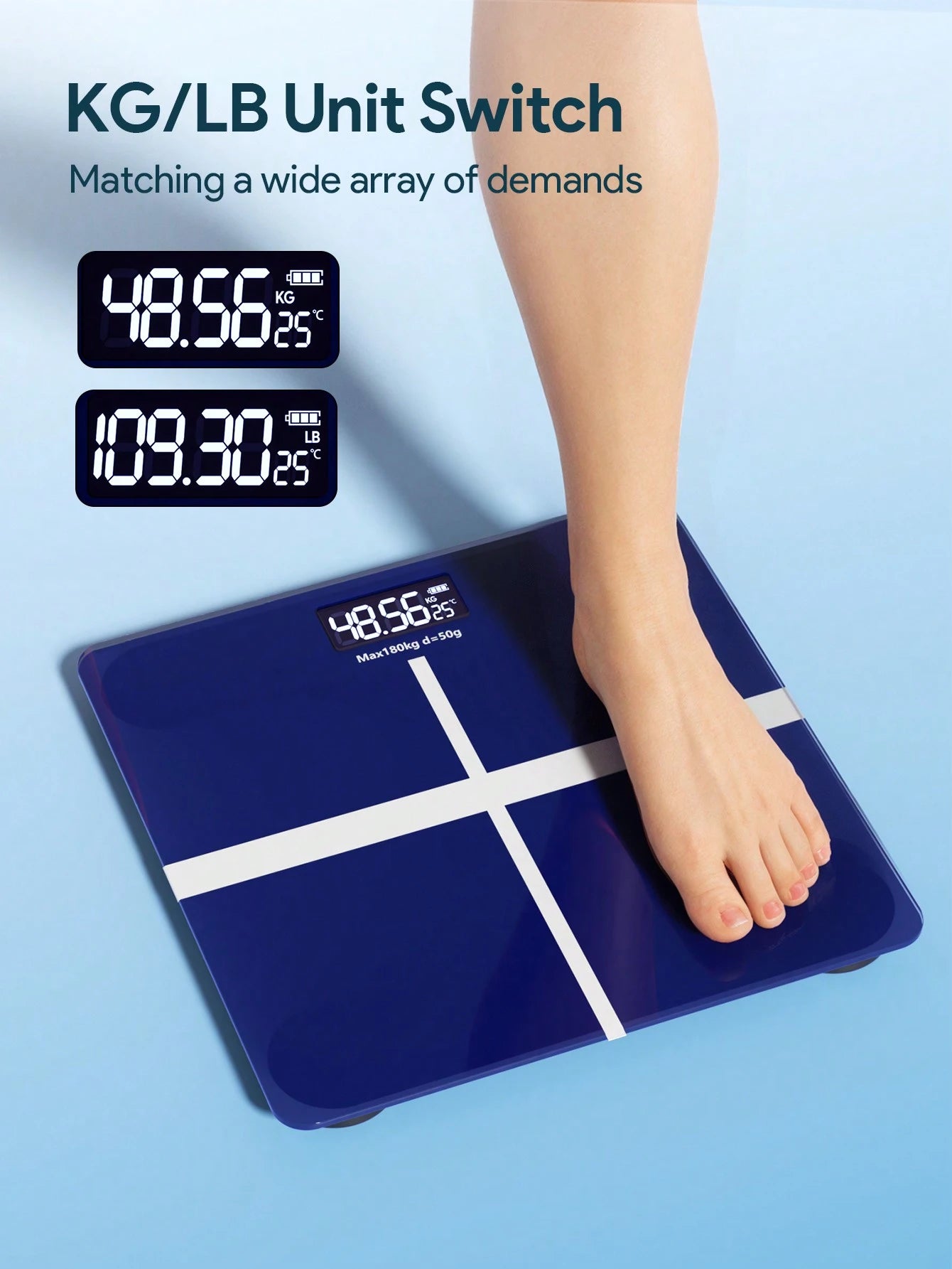 Teckwe Weight Scale, Highly Accurate Digital Bathroom Body Scale, Digital Weighing Machine For People, High-Definition Display, Intelligent Power On And Off Weight Scale