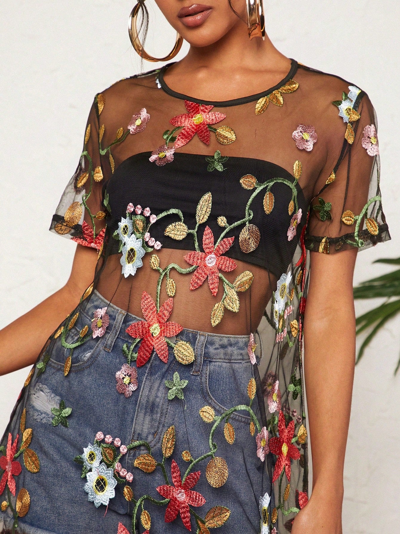 Travachic Summer Black Floral Embroidery Fashion Dress,Boho Elegant Dresses For Women,Party Night Beach Vacation Outfits,Music Festival Concert Outfit