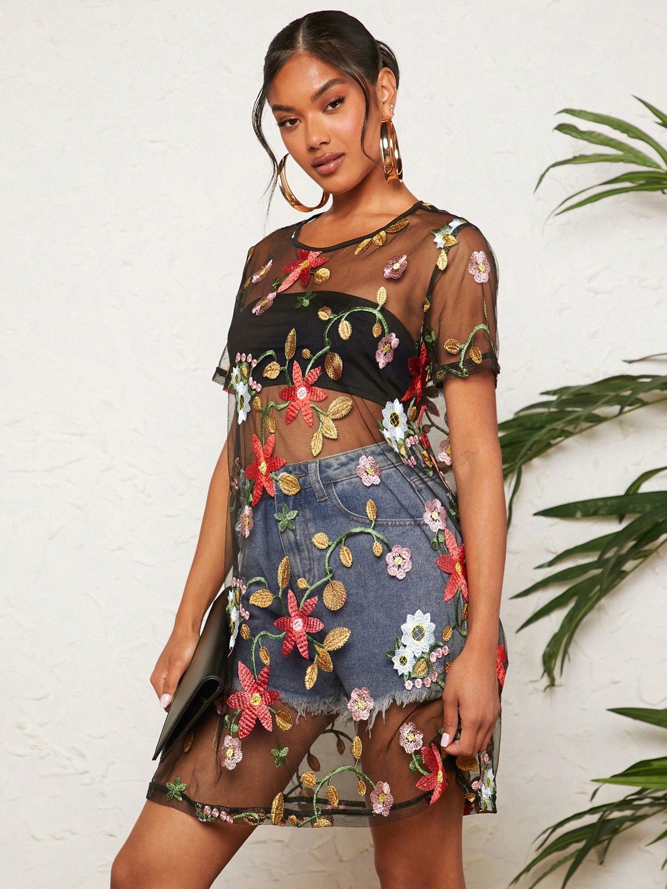 Travachic Summer Black Floral Embroidery Fashion Dress,Boho Elegant Dresses For Women,Party Night Beach Vacation Outfits,Music Festival Concert Outfit