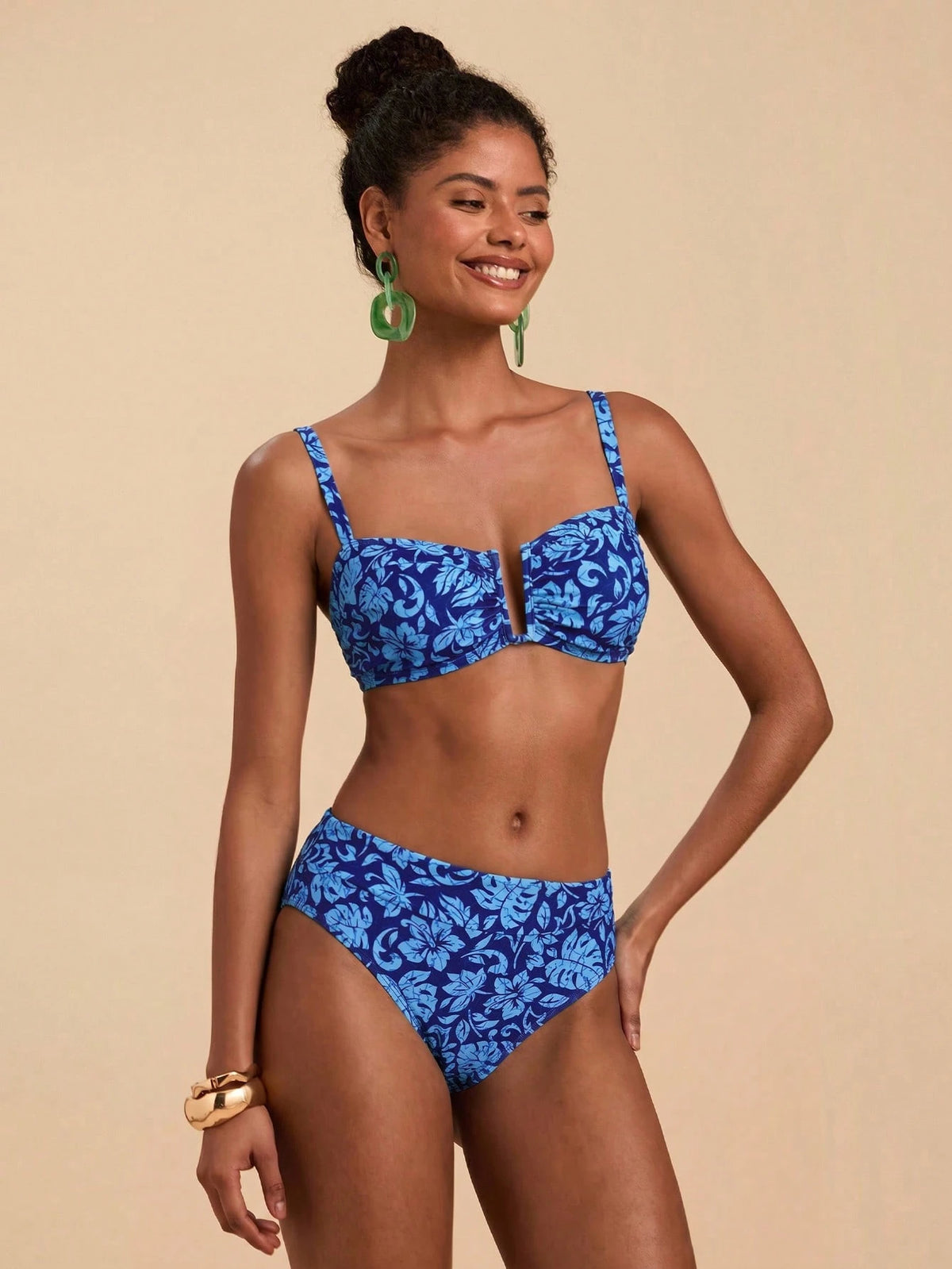 Travachic Women's All-Over Print Spaghetti Strap Bikini Set