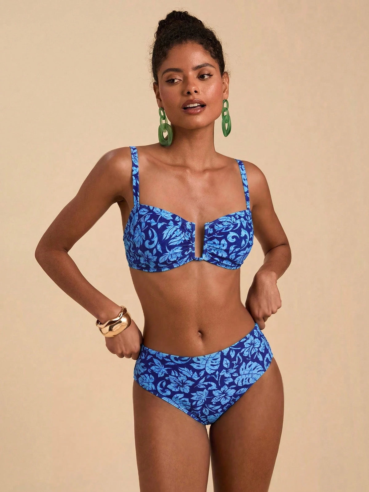 Travachic Women's All-Over Print Spaghetti Strap Bikini Set