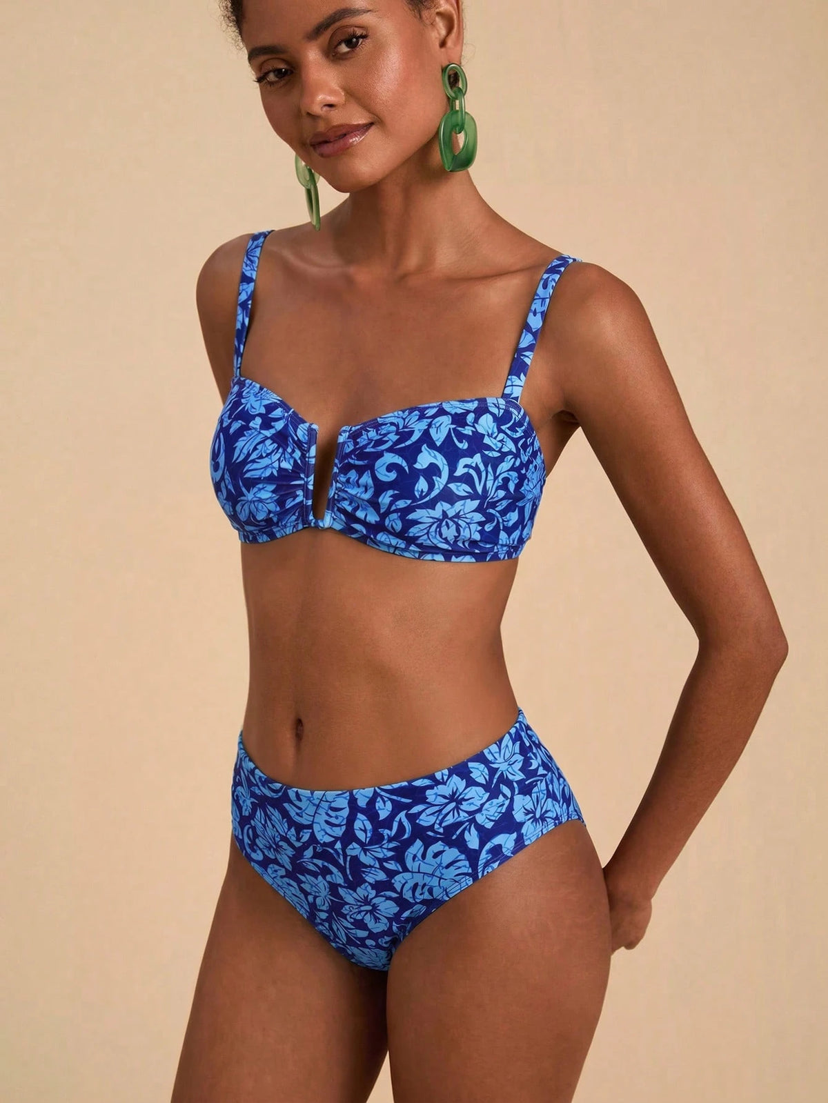 Travachic Women's All-Over Print Spaghetti Strap Bikini Set