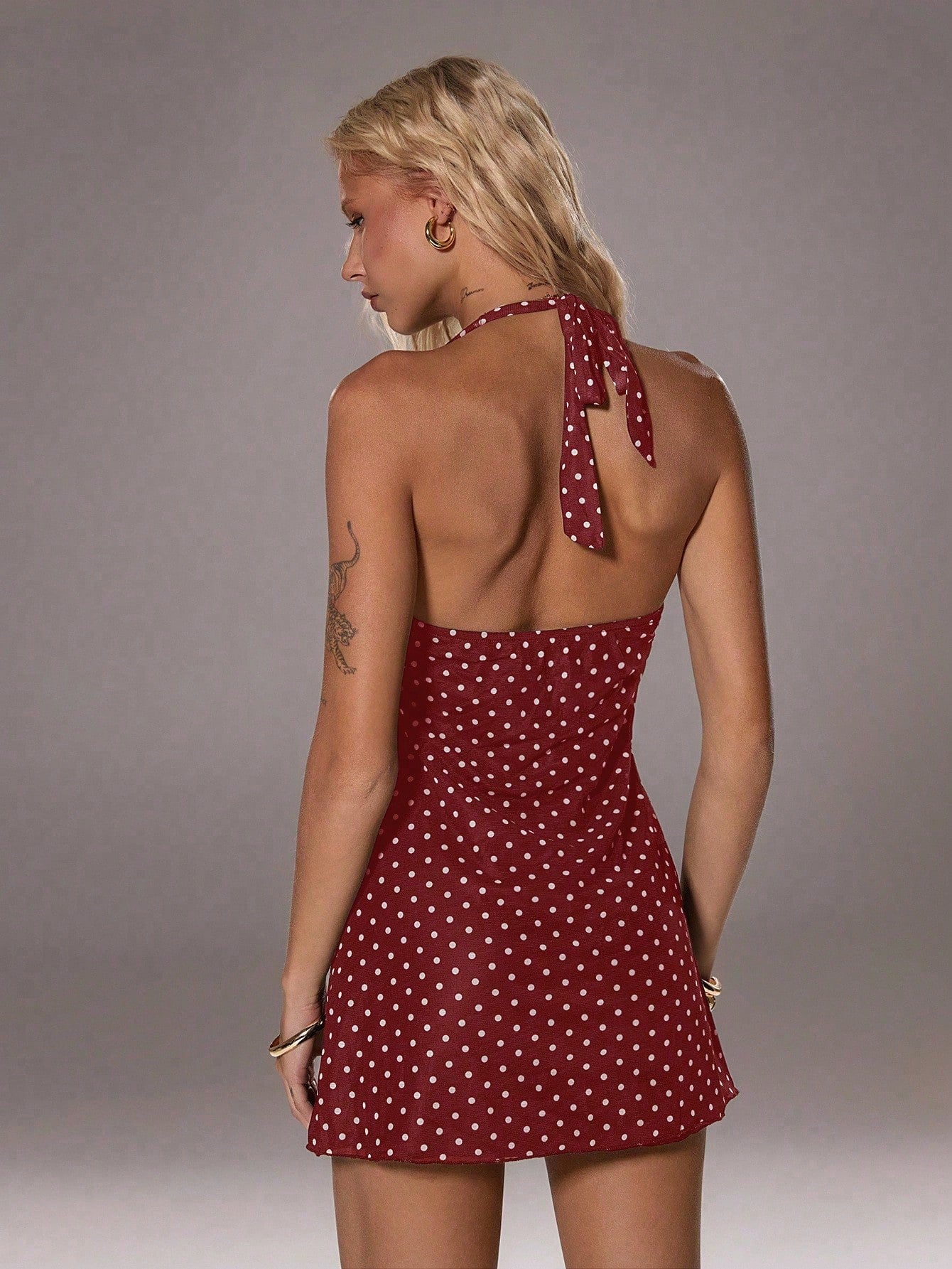 TRNVIE Romantic Polka Dot V-Neck Mini Dress For Women, Early Autumn