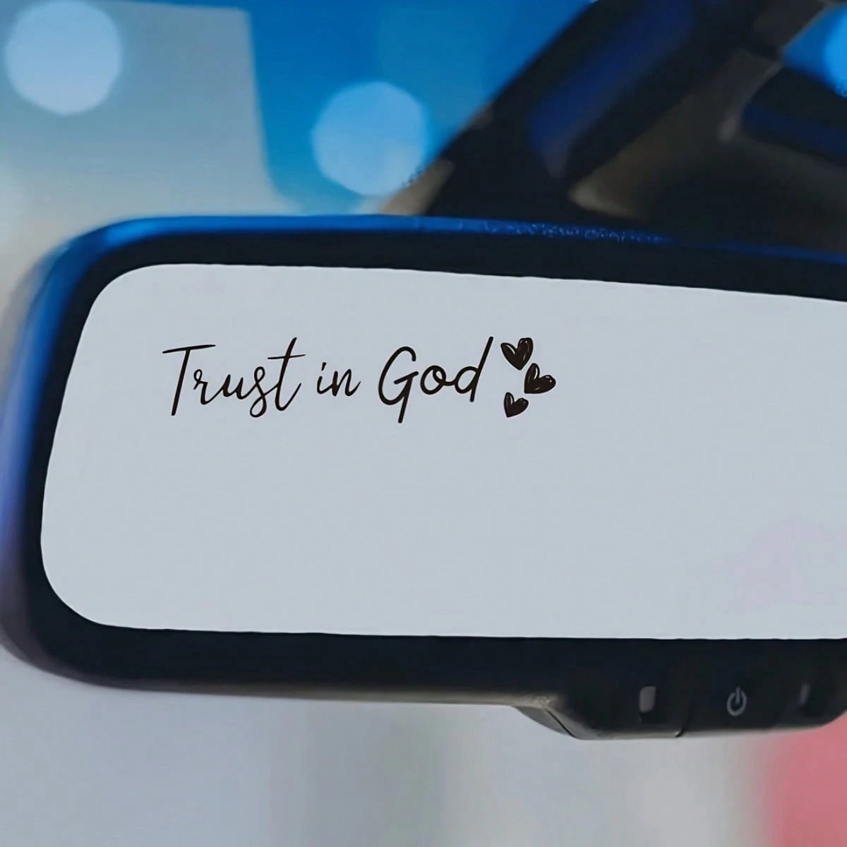"Trust In God" Heart Car Rearview Mirror Decal- Inspirational Semi-Matte Self-Adhesive Sticker For Glass, Religious Theme Auto Decor