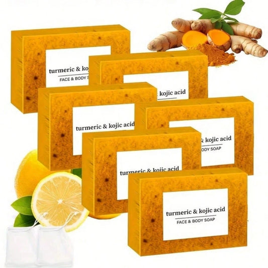 Turmeric Lemon Kojic Acid Soap,Exfoliante,Lotion For Women,Facial Products,Bath And Body Work,Scrubs,For All Skin Evens Out Skin Tone For Face Body