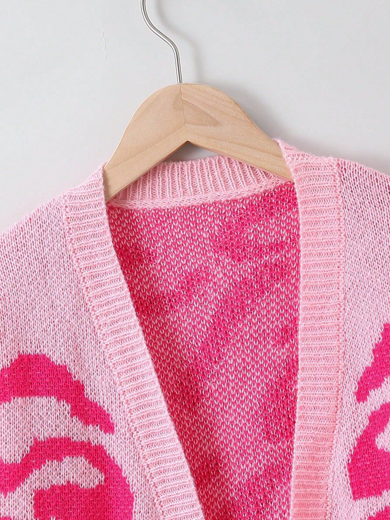 Tween Girl Allover Pattern Drop Shoulder Duster Cardigan