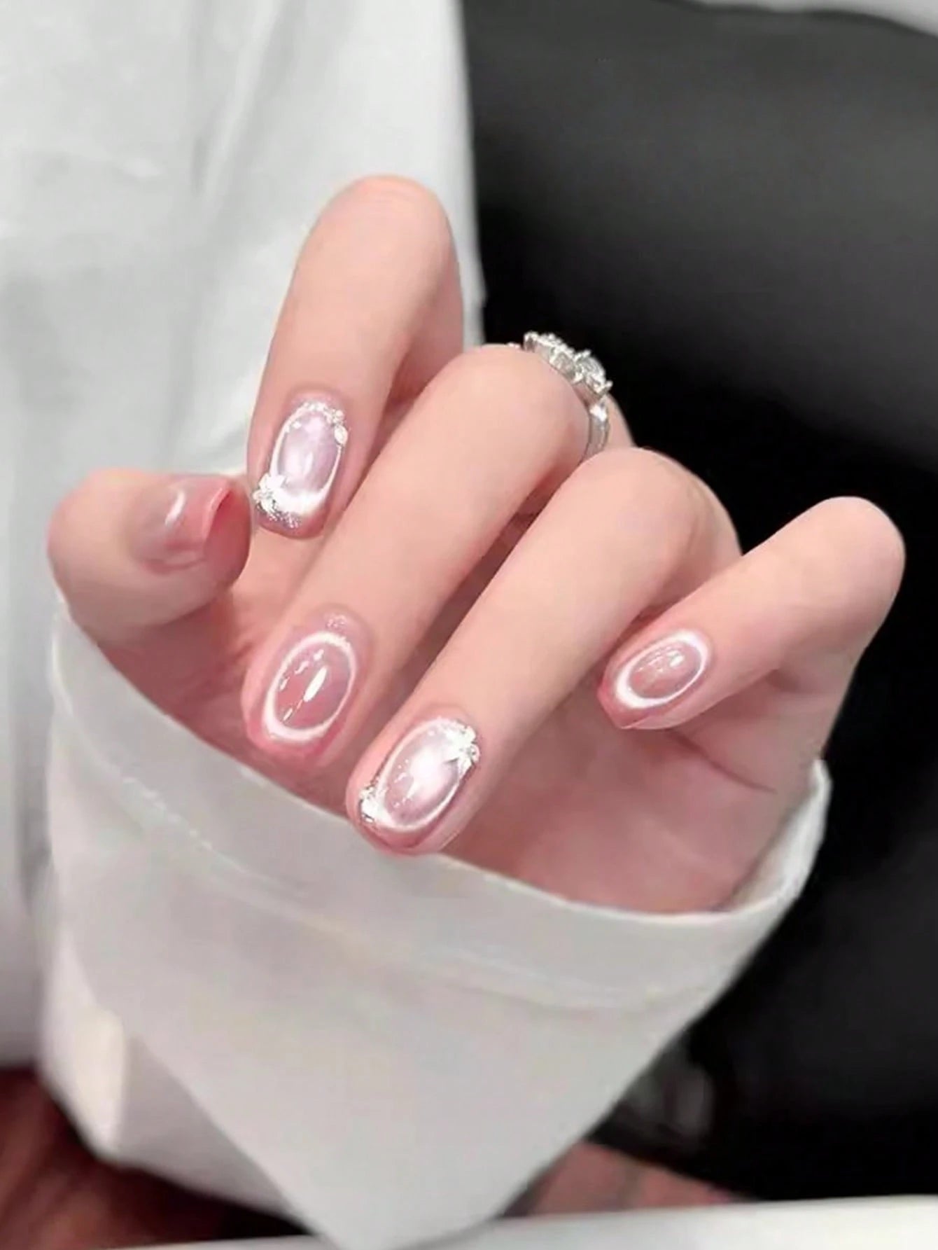 Upgraded Handheld Ring Cat Eye Magnet Set, Multi-Functional Strong Magnetic Cat Eye Gel Nail Polish Applicator, Ring Steel Ball Combination Design With Super Adhesive, Suitable Multifunctional Manicur