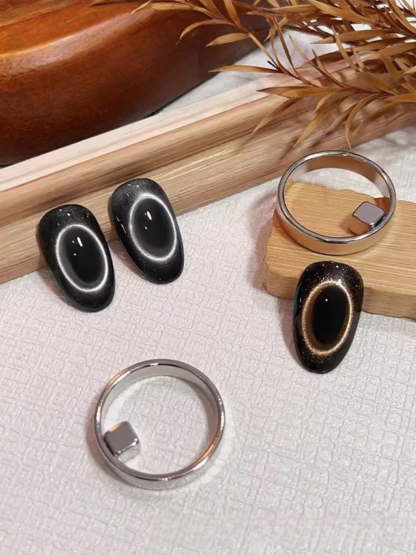 Upgraded Handheld Ring Cat Eye Magnet Set, Multi-Functional Strong Magnetic Cat Eye Gel Nail Polish Applicator, Ring Steel Ball Combination Design With Super Adhesive, Suitable Multifunctional Manicur