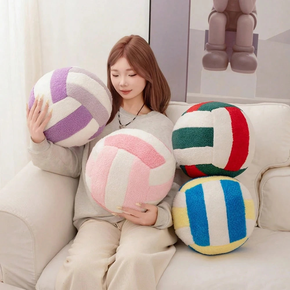 Volleyball Plush Pillow, Fluffy Soft Pillow, Durable Sports Basketball Stuffed Pillow, Room Decor Gift