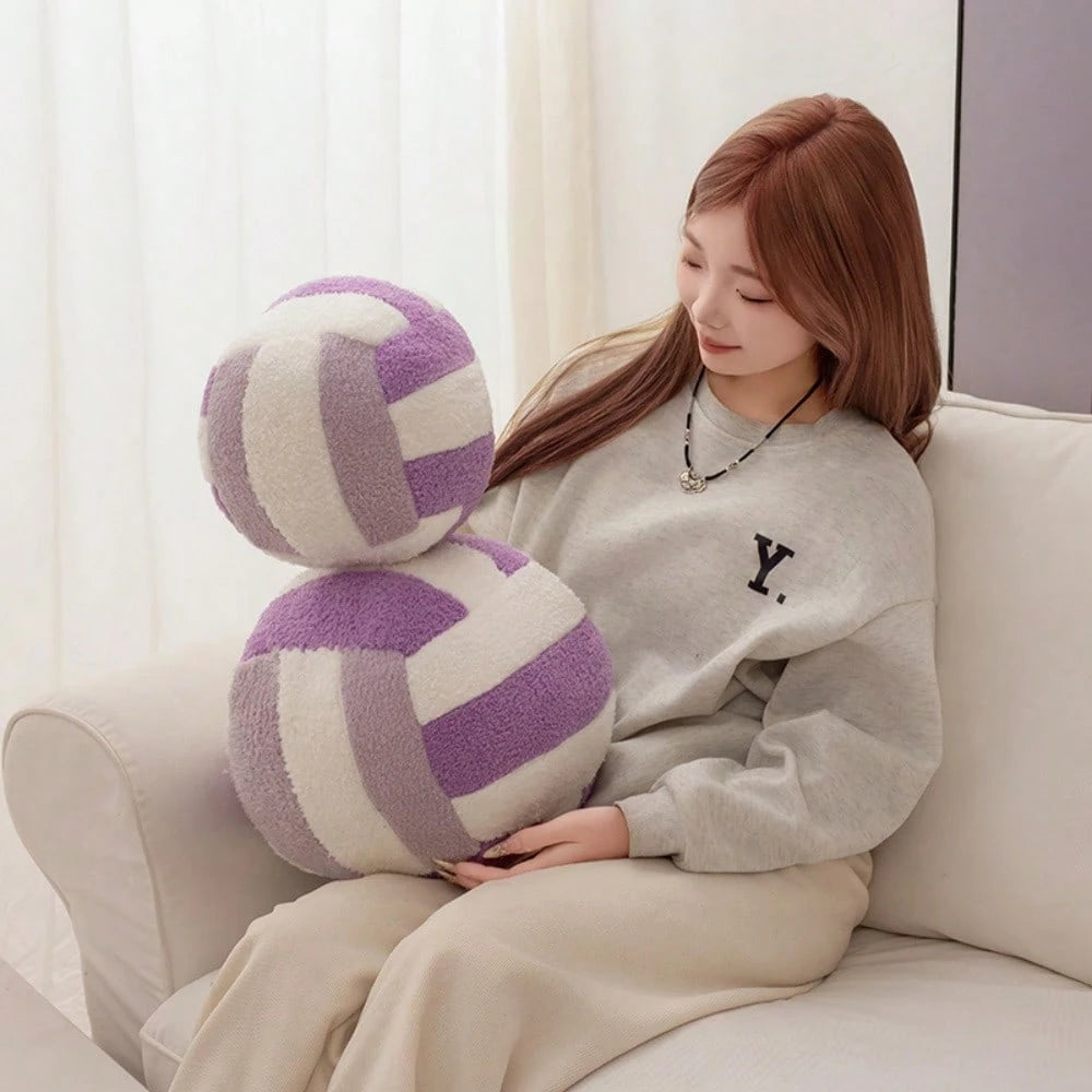 Volleyball Plush Pillow, Fluffy Soft Pillow, Durable Sports Basketball Stuffed Pillow, Room Decor Gift