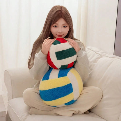 Volleyball Plush Pillow, Fluffy Soft Pillow, Durable Sports Basketball Stuffed Pillow, Room Decor Gift