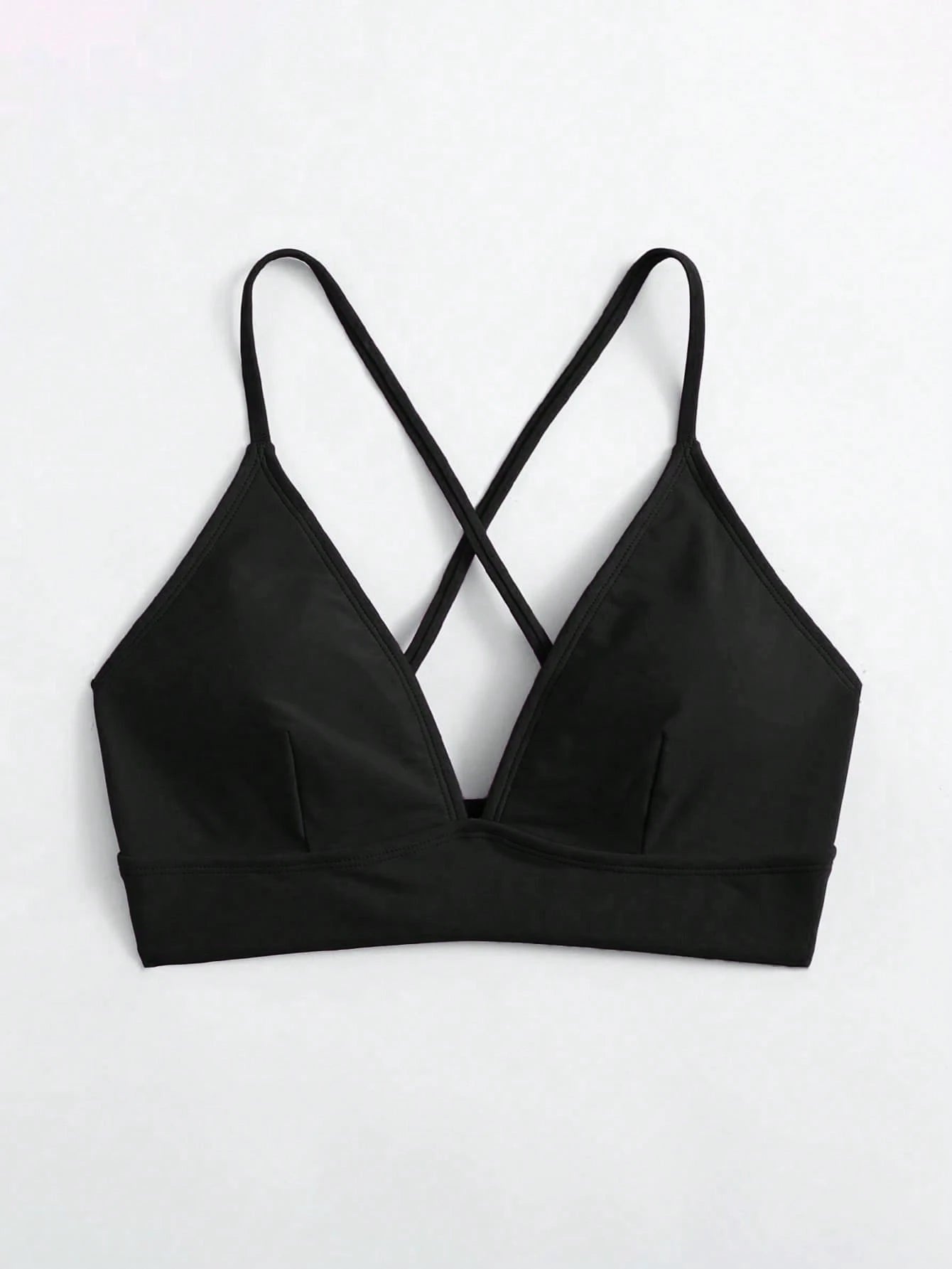 Voyashape Women's Summer Beach Solid Color Cross Back Bikini Top