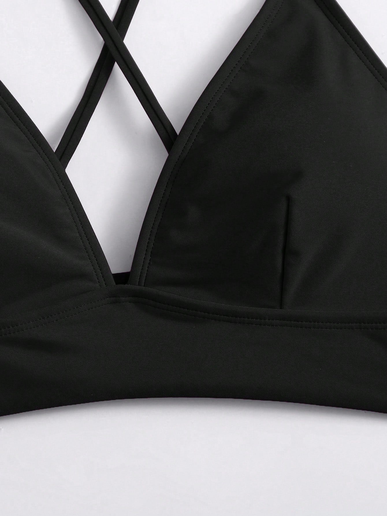 Voyashape Women's Summer Beach Solid Color Cross Back Bikini Top