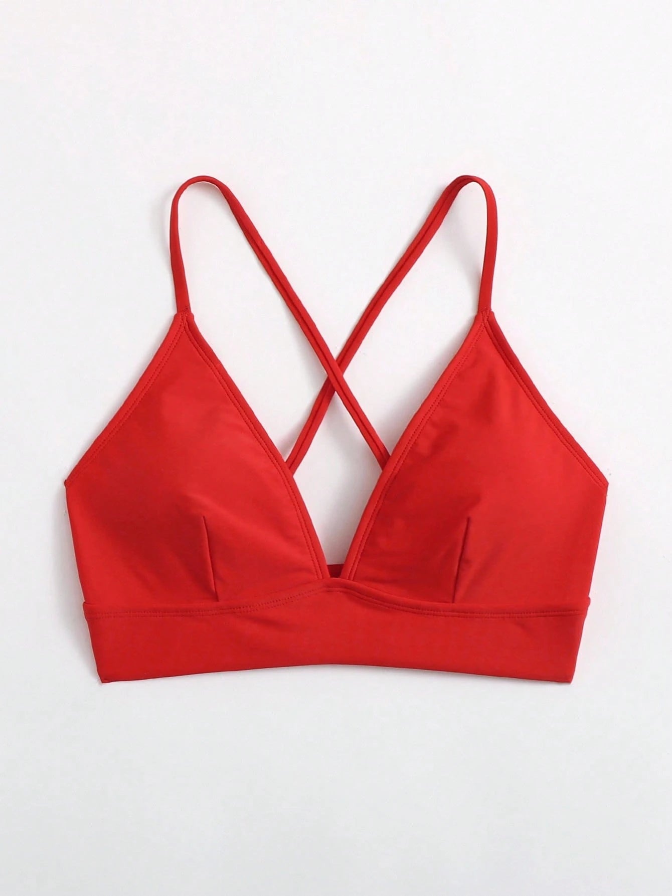 Voyashape Women's Summer Beach Solid Color Cross Back Bikini Top