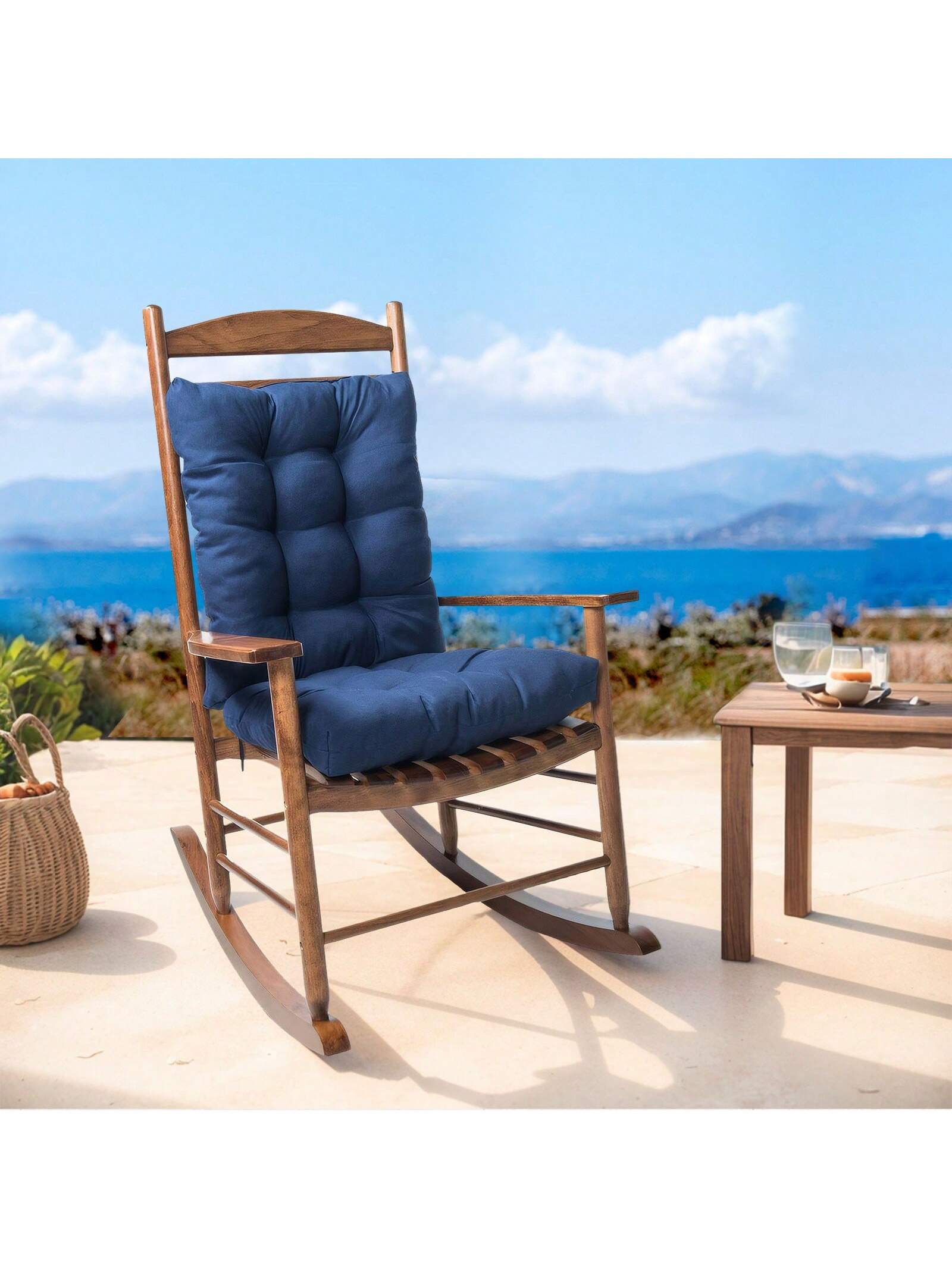 Waterproof Rocking Chair Cushion Set 2PC Cushion Back & Seat Bottom For Rocker 2pack Rocking Chair Cushion Set Pad Upper & Lower Chair Cushions For Home Outdoor