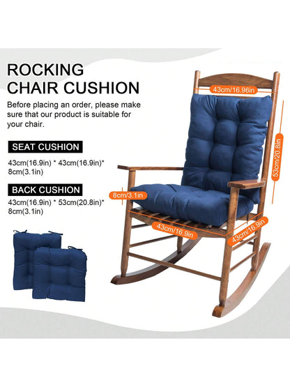 Waterproof Rocking Chair Cushion Set 2PC Cushion Back & Seat Bottom For Rocker 2pack Rocking Chair Cushion Set Pad Upper & Lower Chair Cushions For Home Outdoor