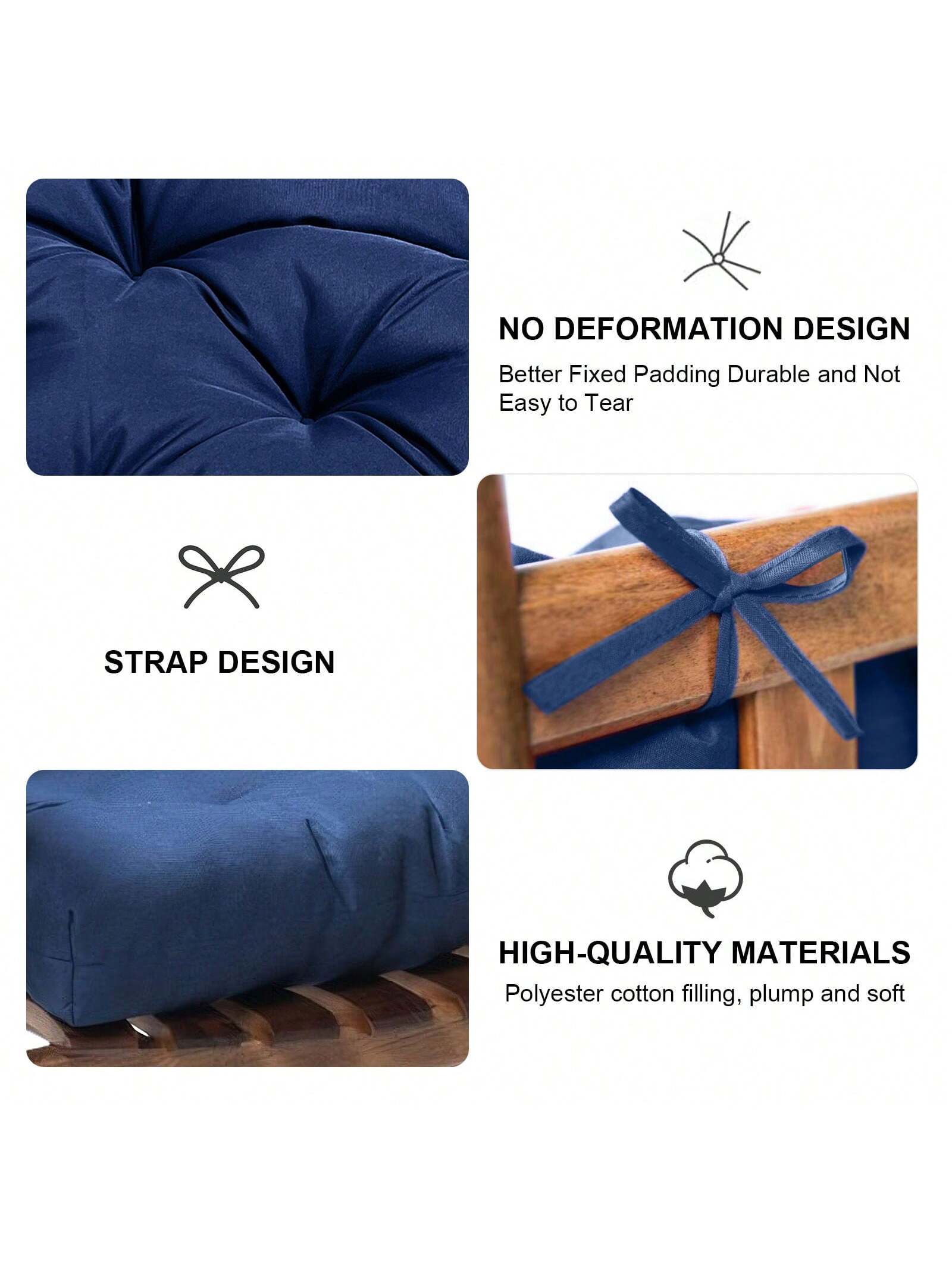 Waterproof Rocking Chair Cushion Set 2PC Cushion Back & Seat Bottom For Rocker 2pack Rocking Chair Cushion Set Pad Upper & Lower Chair Cushions For Home Outdoor
