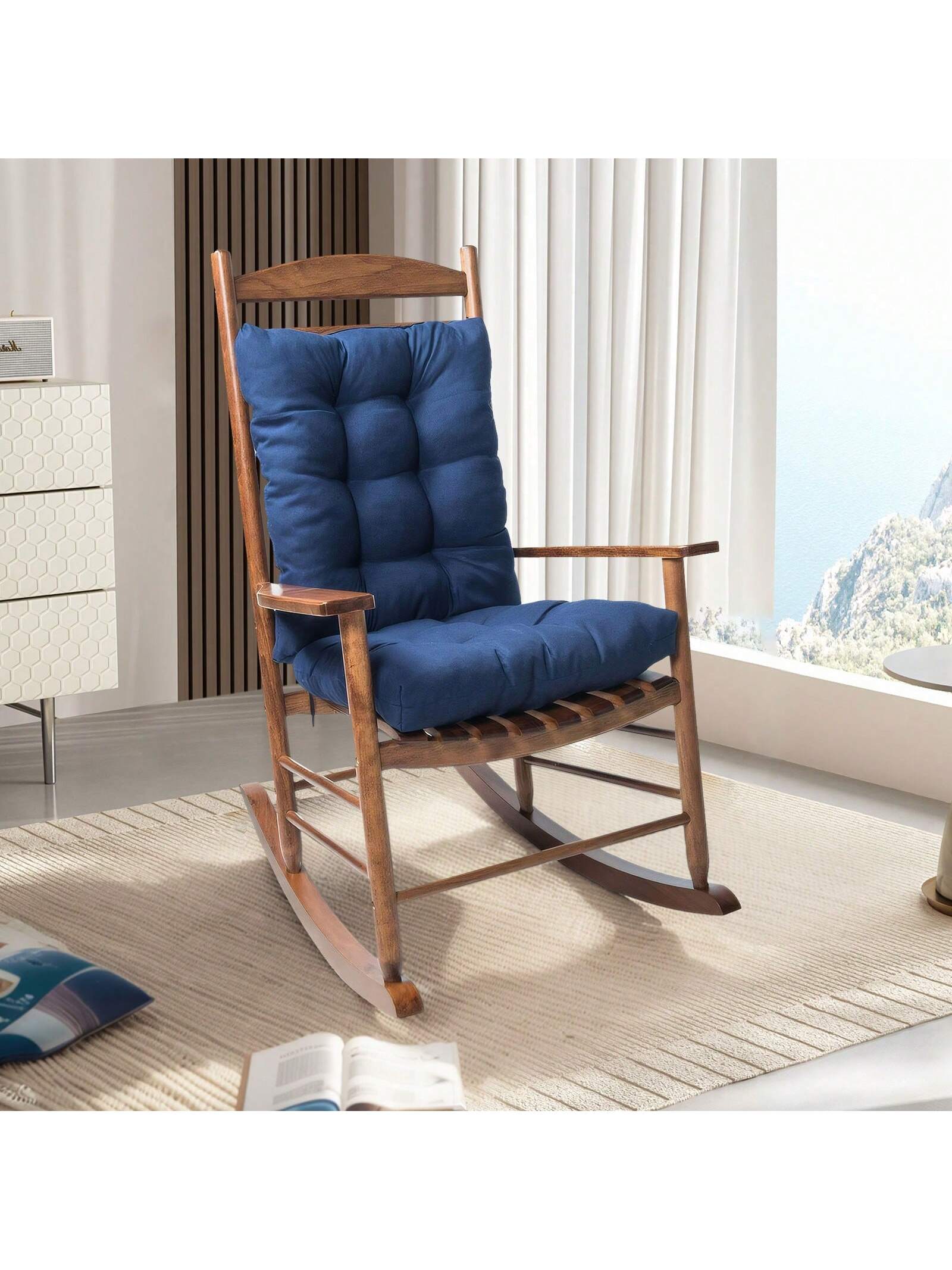 Waterproof Rocking Chair Cushion Set 2PC Cushion Back & Seat Bottom For Rocker 2pack Rocking Chair Cushion Set Pad Upper & Lower Chair Cushions For Home Outdoor