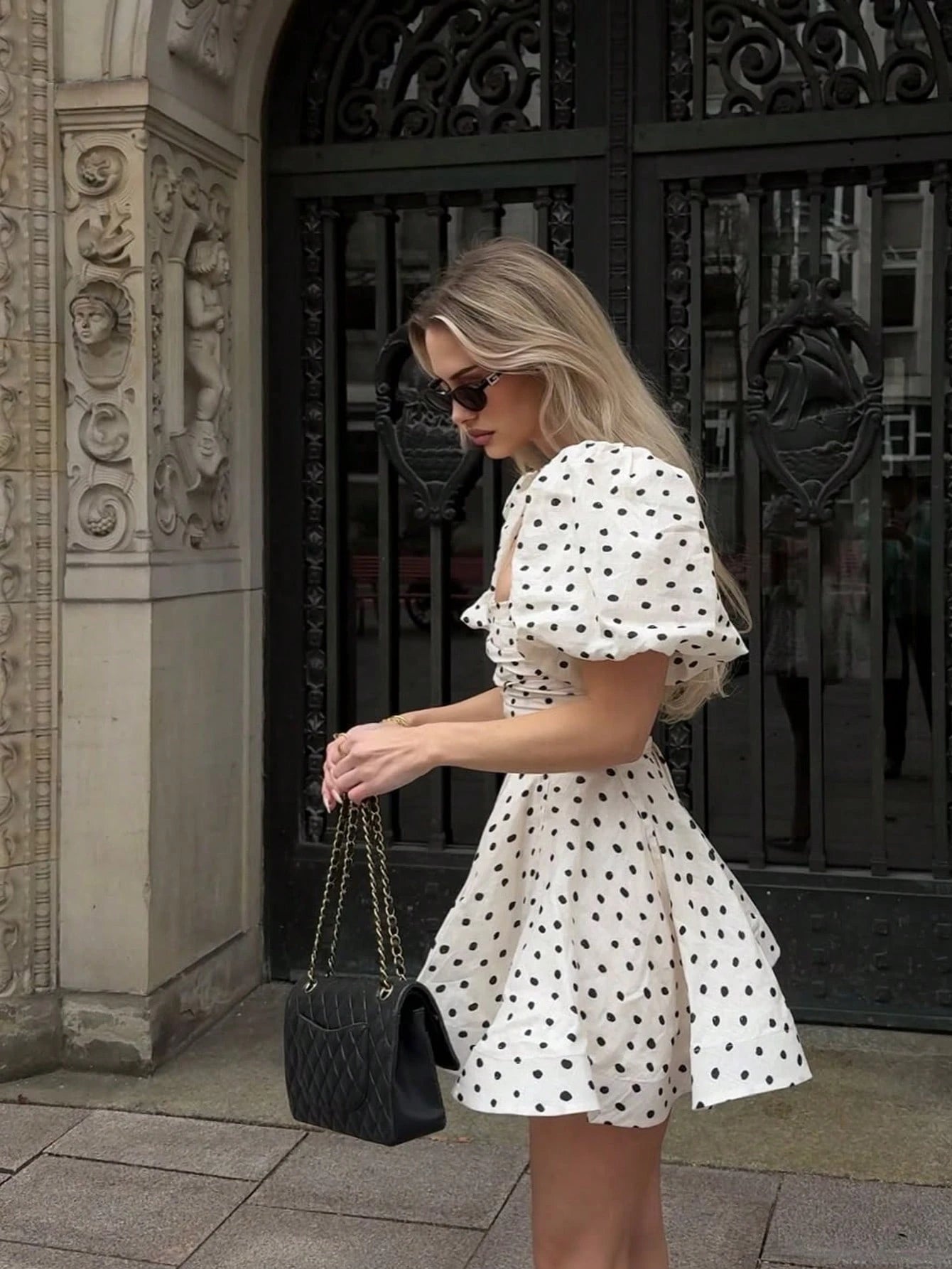 White Polka Dot Mini Dress, Back Adjustable Strap, Cute Summer Dress, Graduation Party, Wedding, Beach Vacation Elegant