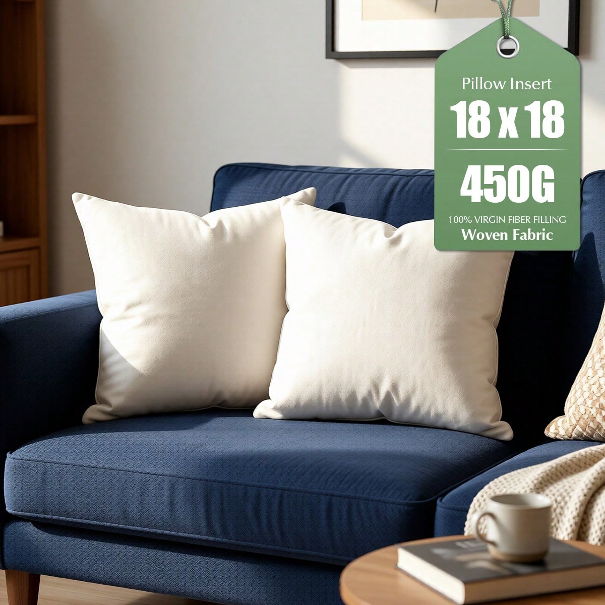 White Square Pillow Set Of 4-Sofa Pillow, Soft Fabric, Suitable For Bed Or Sofa Use-Bedding, Home Decoration, Dormitory Sleep Protection, Daily Use, Simple Appearance, Can Be Patted Or Dried At Low Te