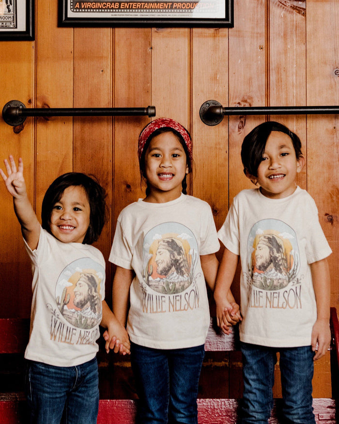 Willie Nelson In The Sky Oatmeal Tee