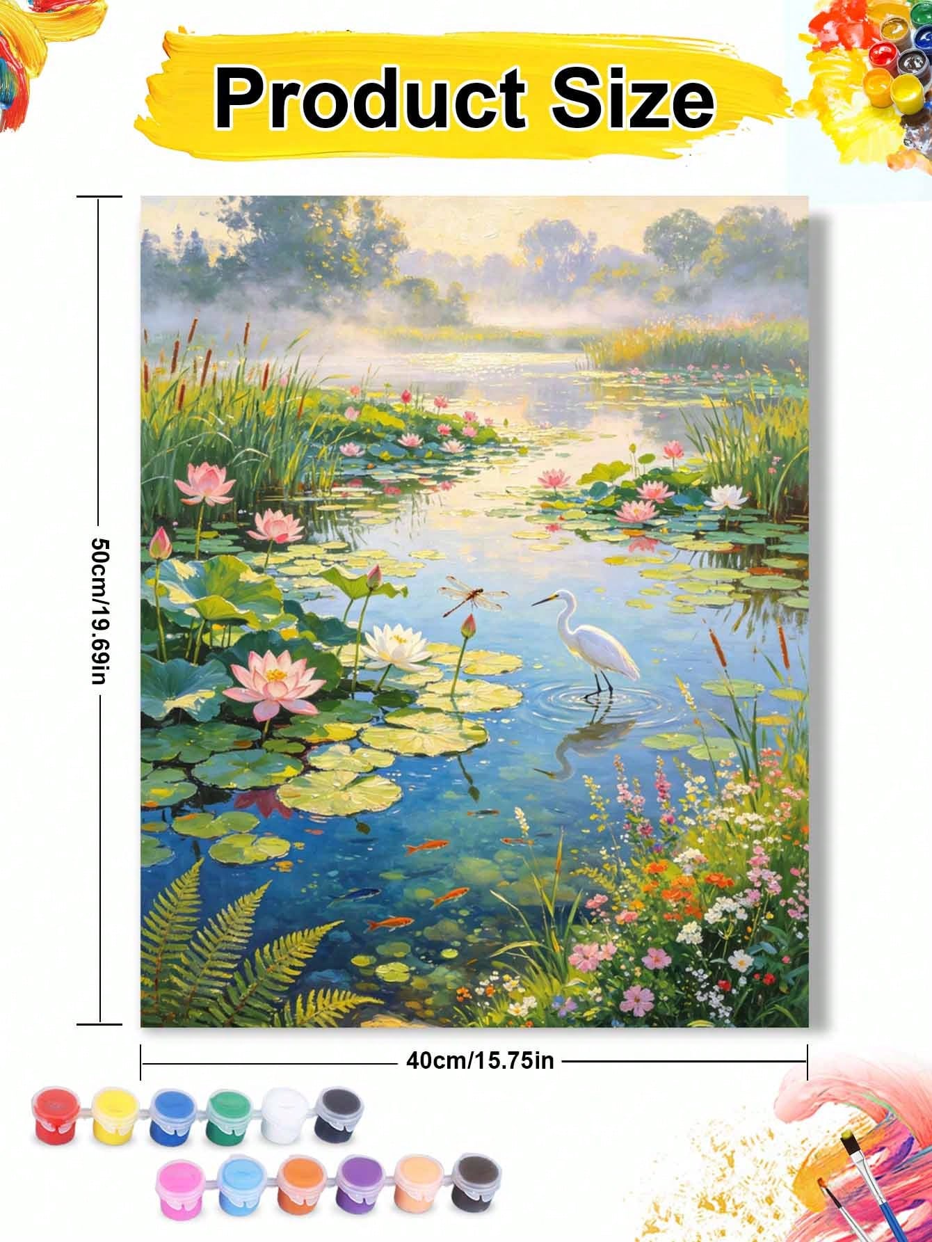 Willow Forest And River Series DIY Oil Painting By Numbers Painting Canvas, Easy Acrylic Paint Set With Brushes And Paints Crafts Adult Home Decoration 40x50cm/16x20inch Holiday Gifts Frameless