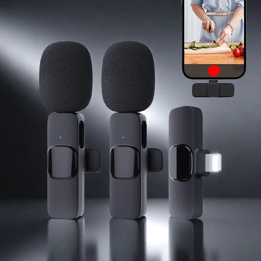 Wireless Lavalier Microphone Compatible With IPhone IPad Lapel Mics Plug-Play 2.4G Ultra-Low Delay Built-In Noise Reduction Chip 8H Working Time For Video Recording Interview Podcast Vlog, IPad Case P