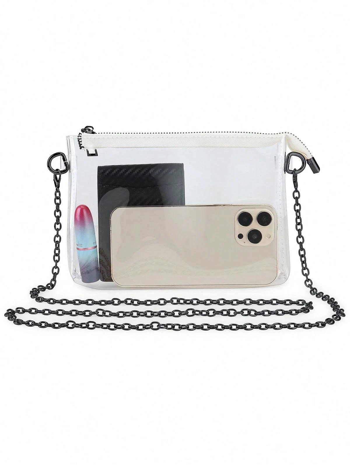 Women's Clear Crossbody Bag Stadium Approved PVC Purse Zipper Transparent Shoulder Bag For Outdoor Activities, Concerts & Sports Events