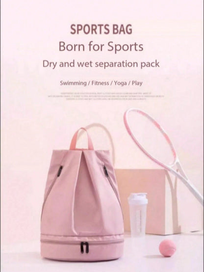 Women's Large Capacity Waterproof Sports Backpack With Dry & Wet Separation For Swimming, Fitness, Yoga And Storage
