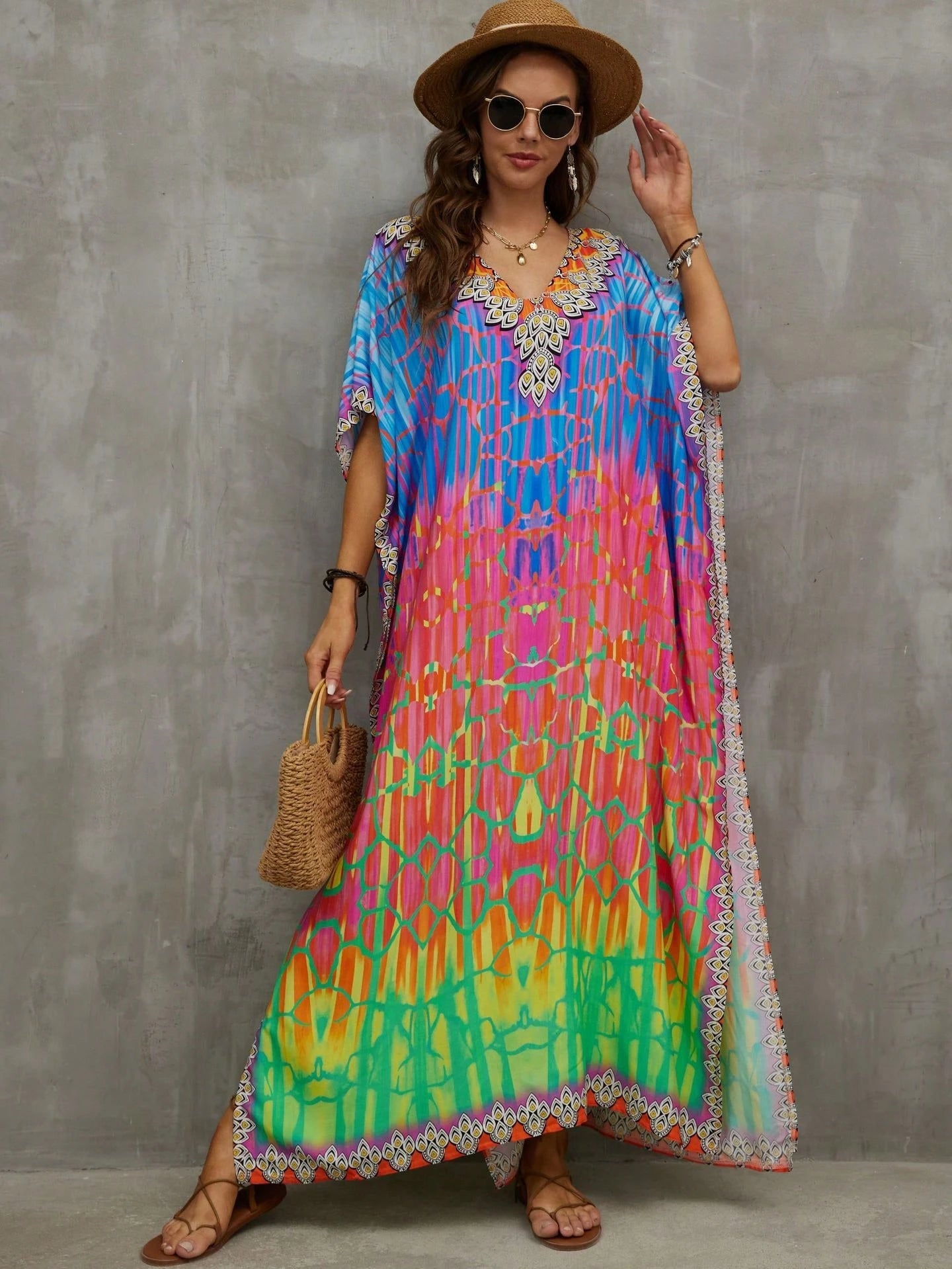 Women's Plus Size Flowing Caftan Dresses, Beach Cover-Up Essentials