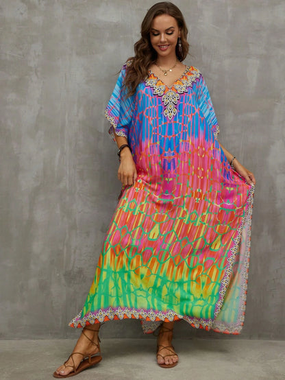 Women's Plus Size Flowing Caftan Dresses, Beach Cover-Up Essentials