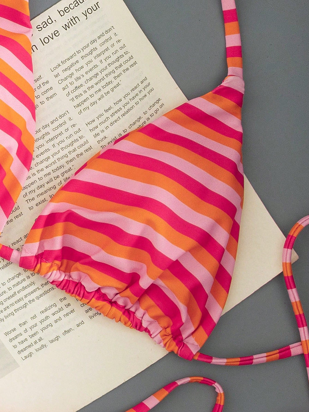 Women's Printed Halter Neck Tie Two Pieces Swimsuit: Sexy, Fashionable, Elegant, Pure Desire Style, Young, Casual, Romantic Summer, Vacationcore