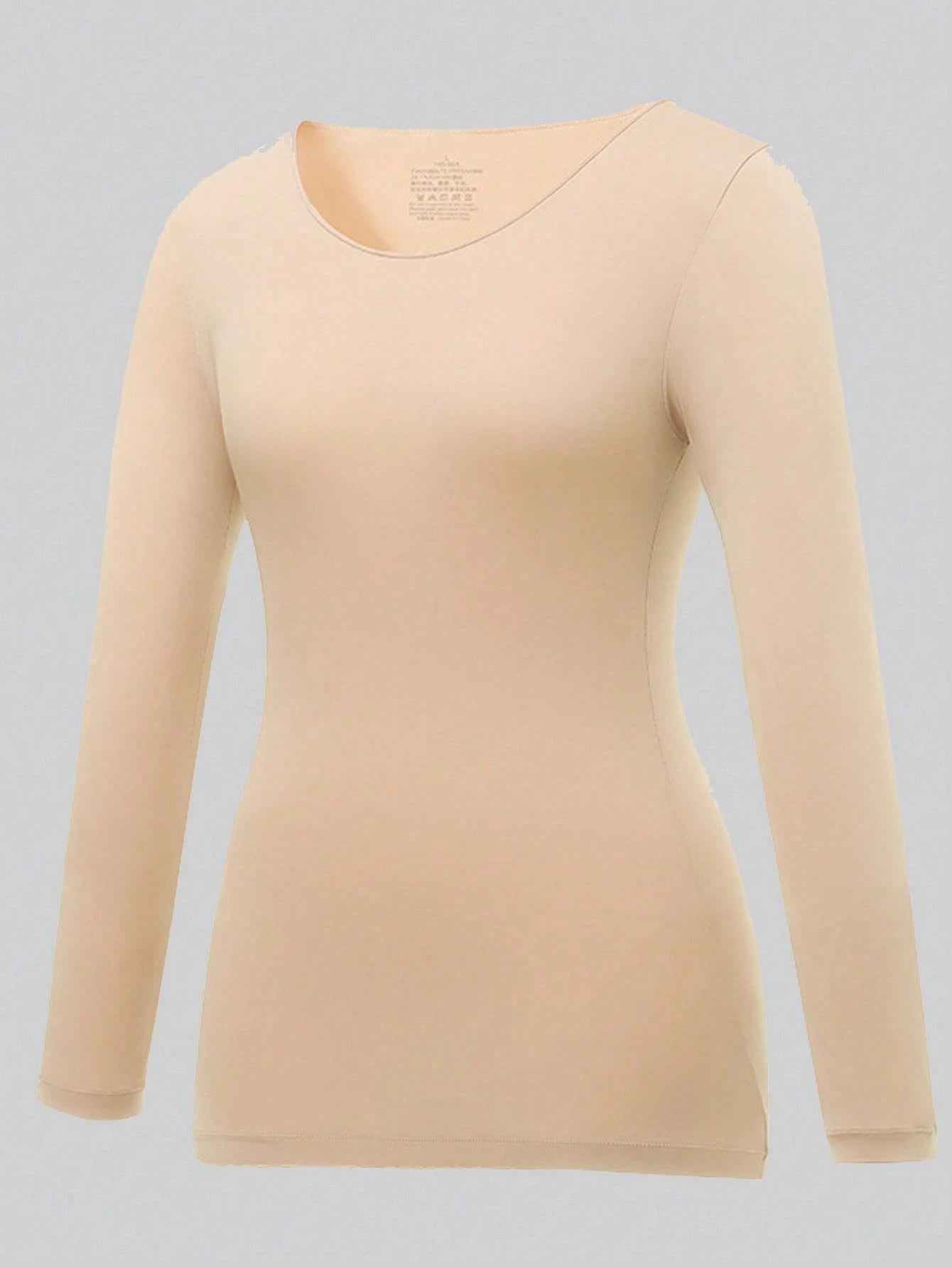 Women's Seamless Ultra-Thin Warm Long Sleeve Crew Neck Base Layer Top, Lightweight Autumn/Winter Layering Shirt