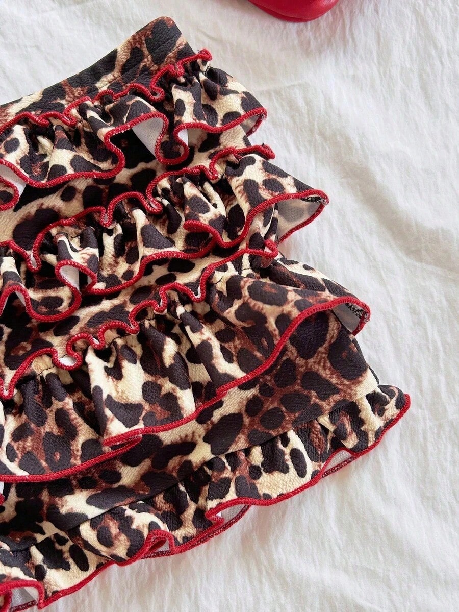 Women's Sexy Leopard Print Halter Top And Shorts 2 Pieces Set, Summer,Women's Summer Set