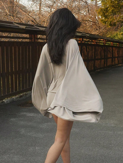 Women's Solid Color Elegant Off Shoulder Casual Formal Evening Party Wedding Holiday Mini Dress, Spring/Summer