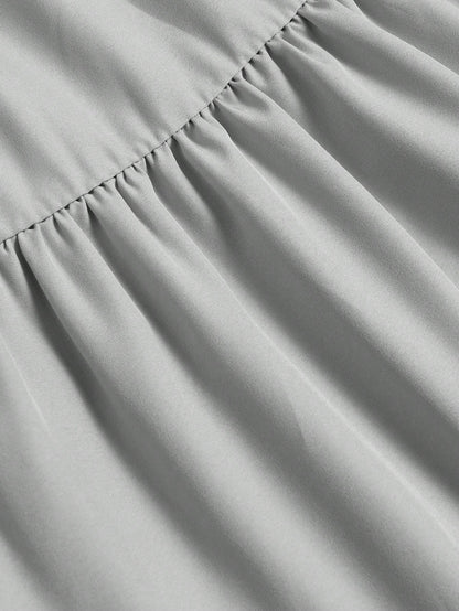 Women's Solid Color Pleated Elastic Waist Casual Skirt Spring